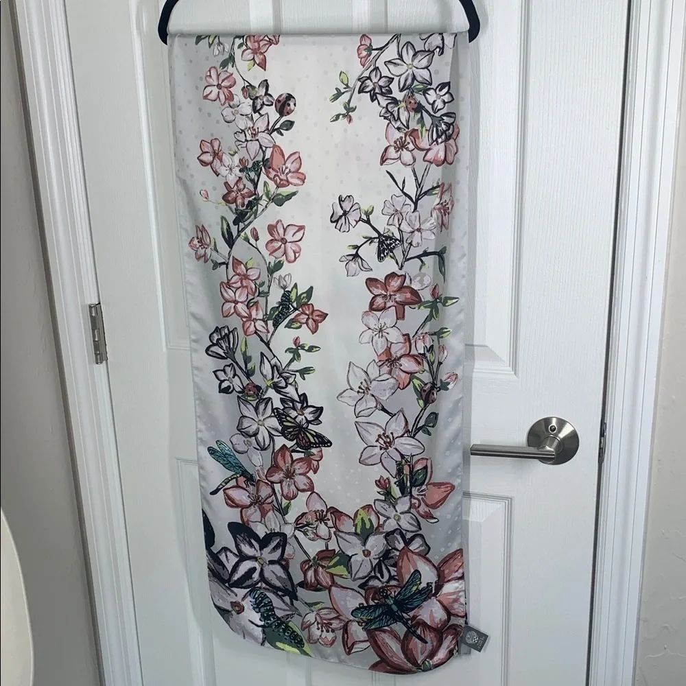 Vince Camuto scarf with dragonflies and butterflies print